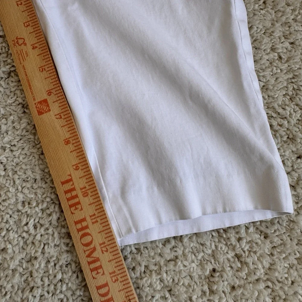 Vince Women's White Bermuda Shorts Size 2 Cotton Linen Stretch Casual Summer
